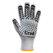 Рукавички трикотажні з точковим ПВХ покриттям р10 (білі) GRAD (9442715)